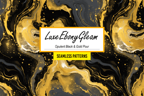 Download LuxeEbonyGleam: Opulent Black &amp; Gold Art - Premium Bundle