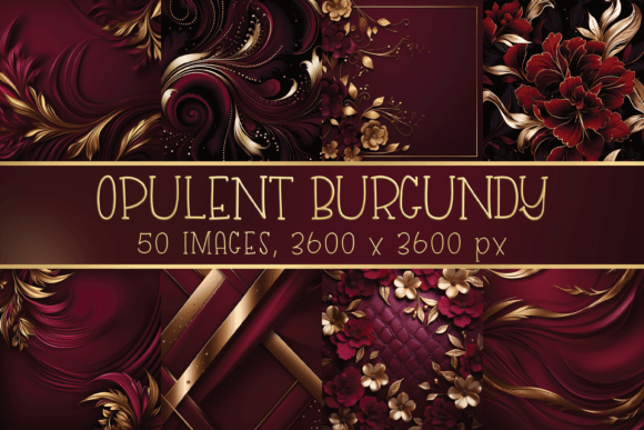 Download Opulent Burgundy Gold Backgrounds - Opulent Collection